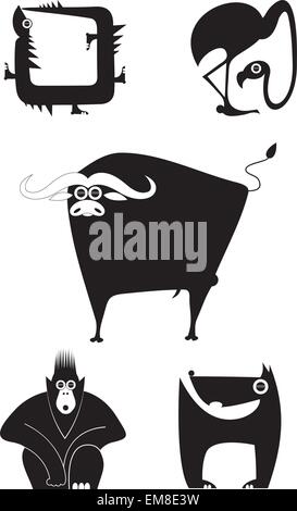 Silhouettes animales art Illustration de Vecteur