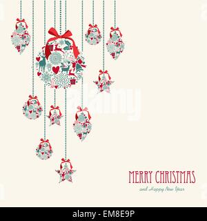 Joyeux Noël Décoration d'éléments de suspension de la composition. Illustration de Vecteur