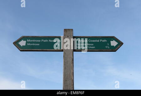 Inscrivez-vous sur Angus chemin côtier près de Scurdie Ness Ecosse Avril 2015 Banque D'Images