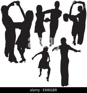 Silhouettes de danse latino Illustration de Vecteur