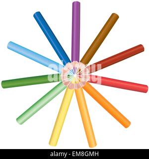 Crayons de couleur Illustration de Vecteur