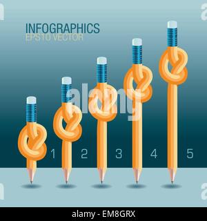 Infographie Crayon nouée avec l'espace pour le texte Illustration de Vecteur