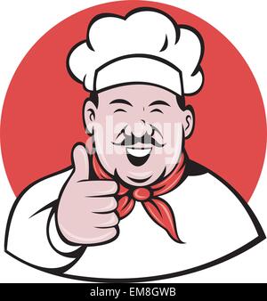 Cuisinier chef Baker Thumbs up Illustration de Vecteur