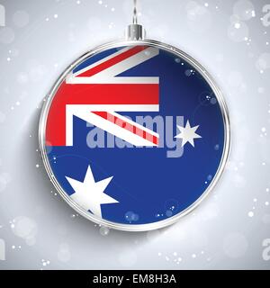 Joyeux Noël Silver Ball avec drapeau Australie Illustration de Vecteur