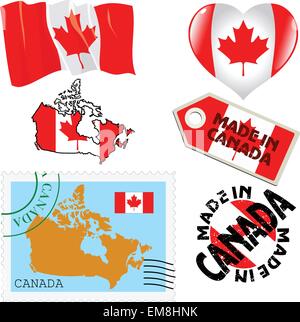 Couleurs nationales du Canada Illustration de Vecteur