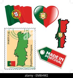 Couleurs nationales du Portugal Illustration de Vecteur