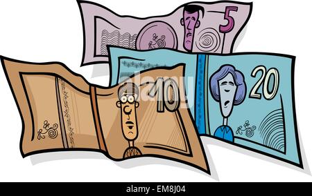 Monnaie billets cartoon illustration Illustration de Vecteur