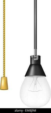 La lampe suspendue avec interrupteur cordon Illustration de Vecteur