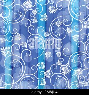 Noël arrière-plan avec des rayures et des flocons de neige à l'aquarelle Illustration de Vecteur