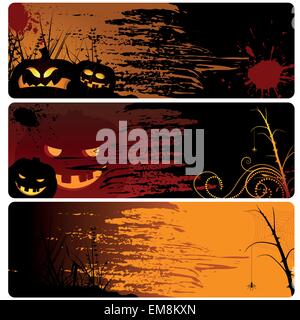 Bannière Halloween Set Illustration de Vecteur