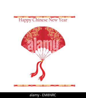 Paysage chinois décoratif - Happy Chinese New Year Card Desig Illustration de Vecteur