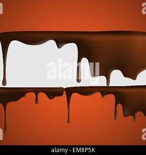 Des gouttes de chocolat fondu. Illustration de Vecteur