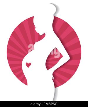 La silhouette de femme enceinte Illustration de Vecteur