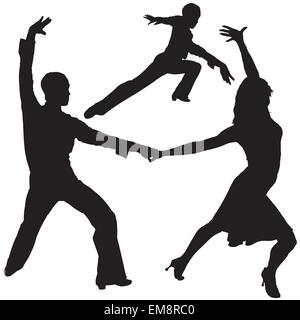 Silhouettes de danse latino Illustration de Vecteur