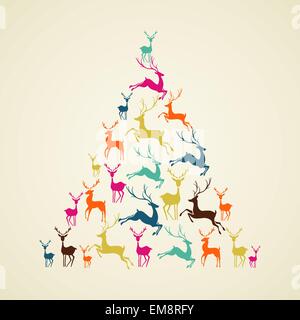 Joyeux noël sapin renne vecteur forme. Illustration de Vecteur