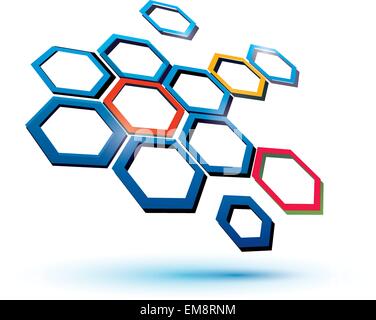 Icône abstrait hexagonale Illustration de Vecteur