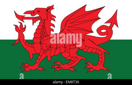 Drapeau dragon gallois Illustration de Vecteur