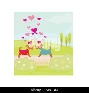 Dans l'amour des chiens mignons Illustration de Vecteur