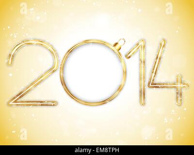 Bonne Année 2014 Fond d'Or Illustration de Vecteur