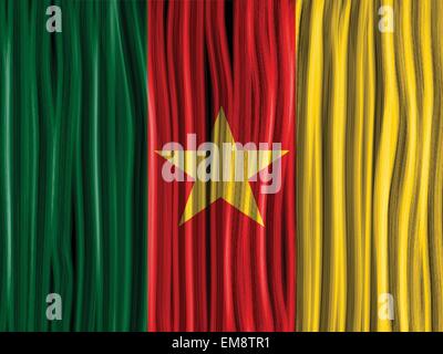 Drapeau Cameroun Tissu vague Texture Background Illustration de Vecteur