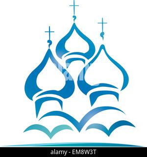 Église orthodoxe russe, symbole du christianisme Illustration de Vecteur