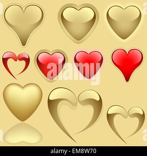 Collection Cœurs Illustration de Vecteur