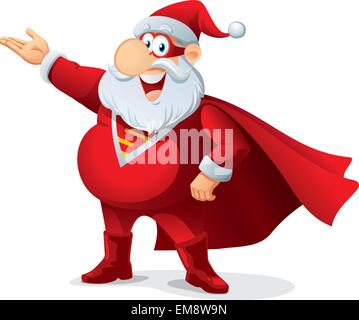 Super Santa - Vector Cartoon Illustration de Vecteur