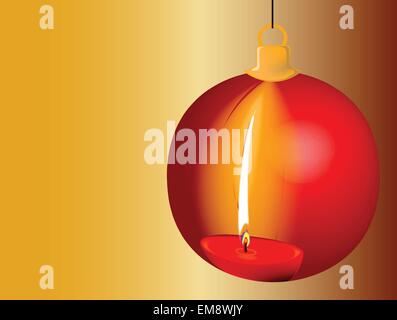 Bougie de Noël Réflexion Illustration de Vecteur