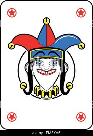 Jolly face à un cercle de jeu de carte Illustration de Vecteur