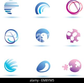 Ensemble d'abstract globe vector icons Illustration de Vecteur