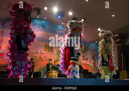 Nouvel An vietnamien danse du dragon fête. Banque D'Images