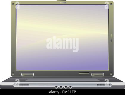 Ordinateur portable isolé sur fond blanc. Vector Illustration. Illustration de Vecteur