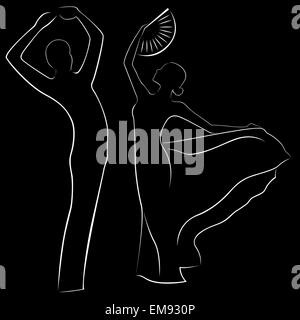 Homme et femme dansant Illustration de Vecteur