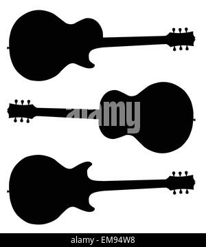 Silhouettes de guitare Illustration de Vecteur