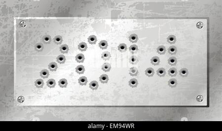 De 2014 trous de balles de mitrailleuses Illustration de Vecteur