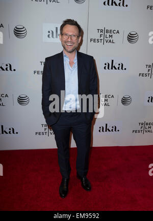 New York, NY - 16 Avril 2015 : Christian Slater assiste à Tribeca Film Festival première de l'Adderall Diaries film au BMCC Tribeca Performing Arts Centre Banque D'Images