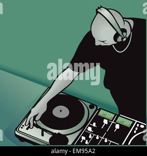 DJ mixage musique Illustration de Vecteur