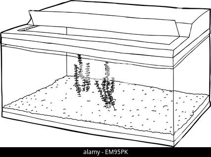 Aperçu de vide avec réservoir d'aquarium plantes aquatiques Banque D'Images