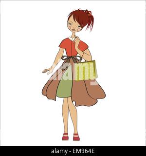 Girl at shopping Illustration de Vecteur