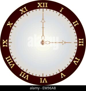 Un illustrationof vecteur détaillée un Vintage horloge avec chiffres romains en or et des mains Illustration de Vecteur