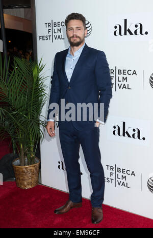 New York, NY - 16 Avril 2015 : James Franco assiste à Tribeca Film Festival première de l'Adderall Diaries film au BMCC Tribeca Performing Arts Centre Banque D'Images