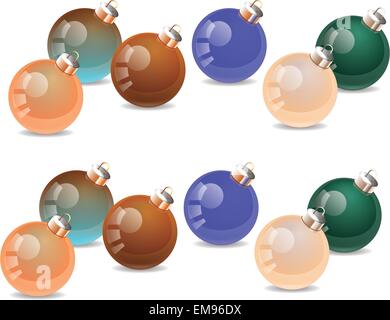 Des boules de Noël. Décorations de Noël. Illustration de Vecteur