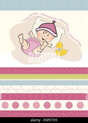 Carte de douche de fille de bébé Illustration de Vecteur