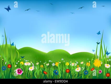 Prairie en fleurs Illustration de Vecteur