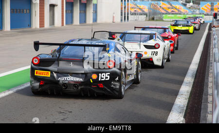 ISTANBUL Turquie 26 octobre 2014 Ferrari 458 Challenge dans Ferrari Racing Days Circuit d'Istanbul Park Banque D'Images