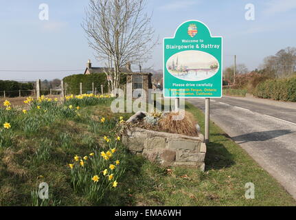 Bienvenue à blairgowrie et rattray signer l'Ecosse avril 2015 Banque D'Images