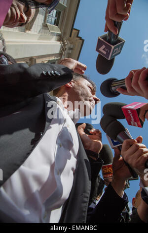 Rome, Italie. 18 avr, 2015. Stefano Fassina, économiste et homme politique italien, député de la République italienne et ancien sous-ministre des Finances. © Davide Fracassi/Pacific Press/Alamy Live News Banque D'Images