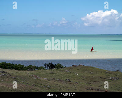 Pointe du diable l'île Rodrigues, l'île Maurice, océan Indien Banque D'Images