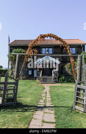 Falu suédois typique maison rouge à Tallberg, lac Siljan, comté de Dalarna, Suède Banque D'Images