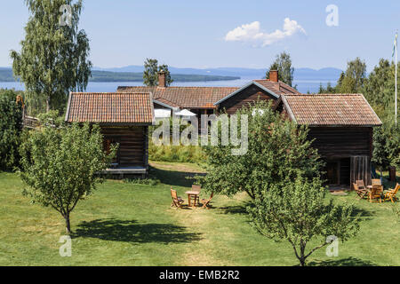 Falu suédois typique maison rouge à Tallberg, lac Siljan, comté de Dalarna, Suède Banque D'Images